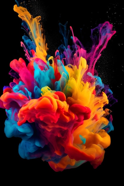 Auf diesem Foto ist eine bunte Farbexplosion zu sehen.