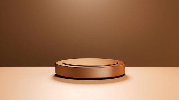 Auf einem Tisch liegt ein rundes Objekt mit braunem Hintergrund und generativer KI