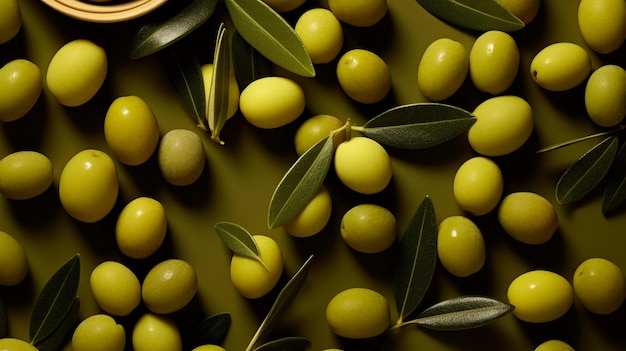 Auf einem Tisch mit einer Uhr steht ein Bund Oliven.