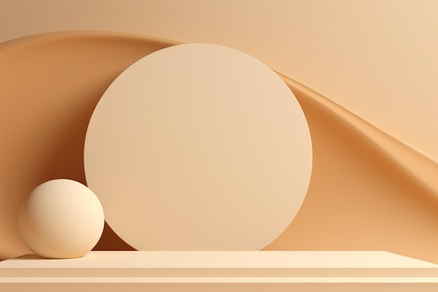 Auf einem Tisch sitzt ein weißes Ei neben einem runden generativen Objekt