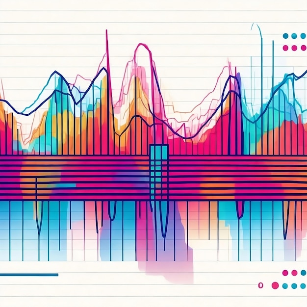 Auf einem weißen Papier befindet sich eine bunte Grafik mit der Aufschrift „bunt“.