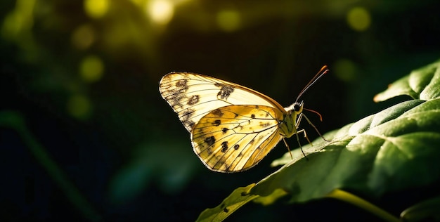 Auf einen Schmetterling scheint ein helles Licht