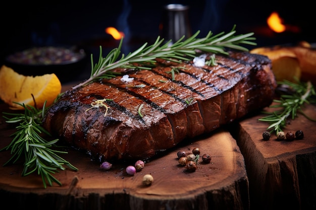 Auf Holzkohle gegrilltes Cowboy-Steak