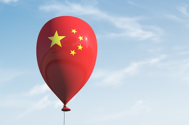 Aufblasbarer Ballon mit chinesischen Symbolen.