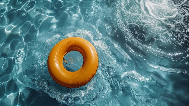 Aufblasbarer Ring, der im Pool schwimmt