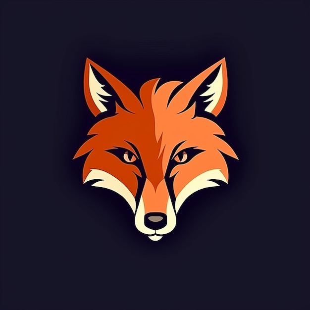 Auffälliges Fox-Logo-Design in dunkelviolett und hellorange