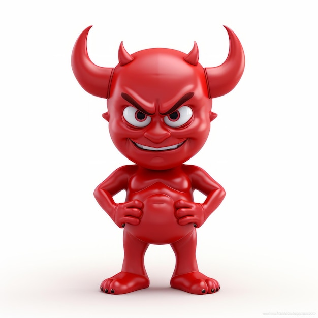 Foto auffälliges red devil cartoon art design im 3d-ikonen-stil