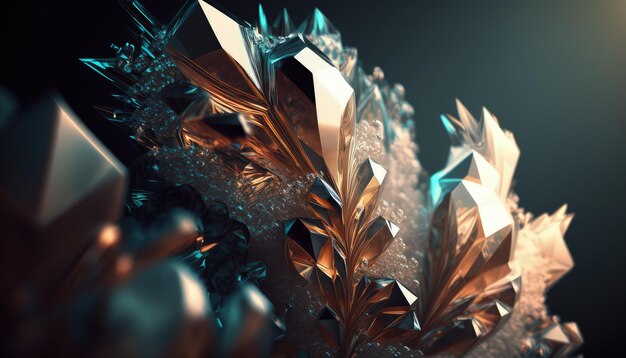 Auffälliges, zerbrochenes Kristall-Mineral-Hintergrundbild für eine Gaming-Hintergrund-generative KI
