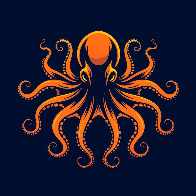 Auffallendes Octopus Esports-Logo mit flachen Farben und generativer KI