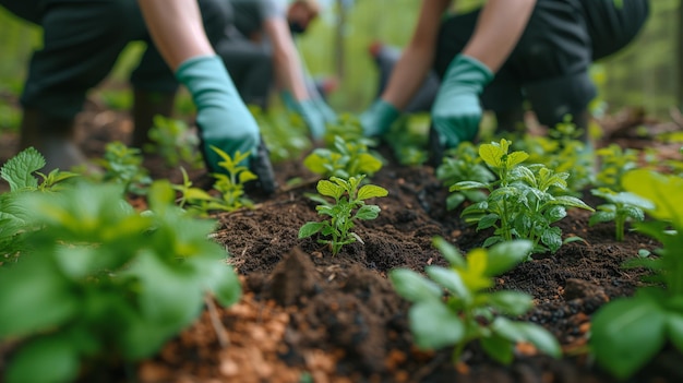 Aufforstungsbemühungen mit freiwilligen Pflanzpflanzen