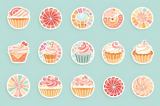 Aufkleber für Cupcake-Cliparts