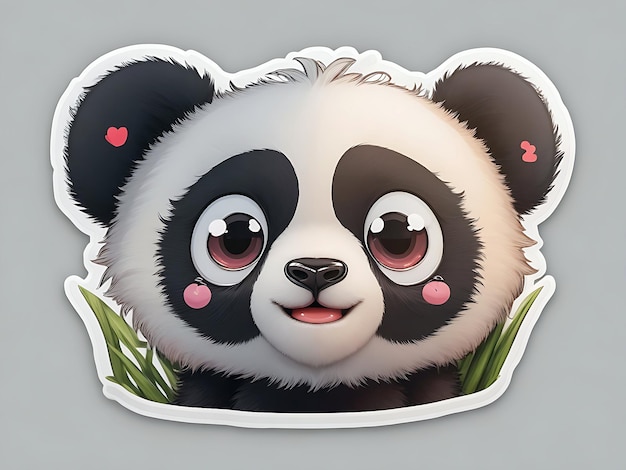 Aufkleber mit dem Logo Panda auf weißem Hintergrund_02