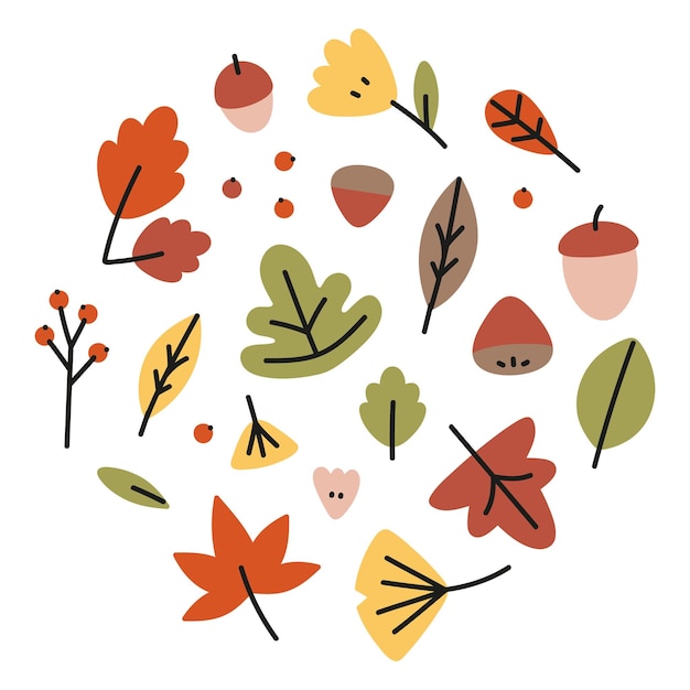 Aufkleber mit Png-Herbstblättern auf durchsichtigem Hintergrund