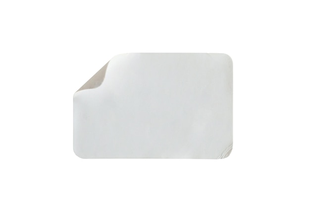Aufkleberetikett isoliert auf weißem Hintergrund mit Beschneidungspfad