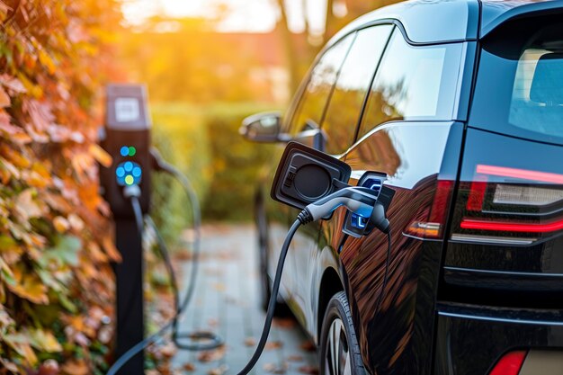 Foto aufladen eines elektrischen fahrzeugs