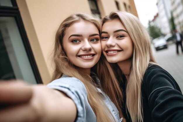 Foto aufnahme einer universitätsstudentin, die draußen auf der treppe sitzt und auf ihrem handy eine sms schreibt