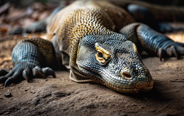 Aufnahme eines Komodododrakens in Ruhe