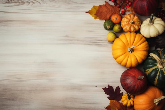 Foto aufnahme natürlicher herbstnahrungsmittel aus der luft, die die frische und fülle der jahreszeit symbolisieren