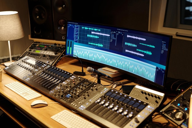 Aufnahmestudio mit professioneller Audioausrüstung