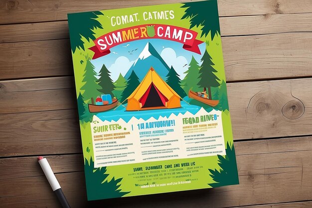 Aufregender Sommercamp-Flyer