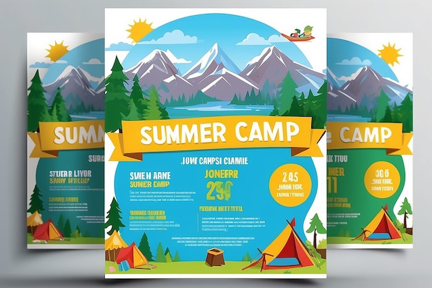 Aufregender Sommercamp-Flyer