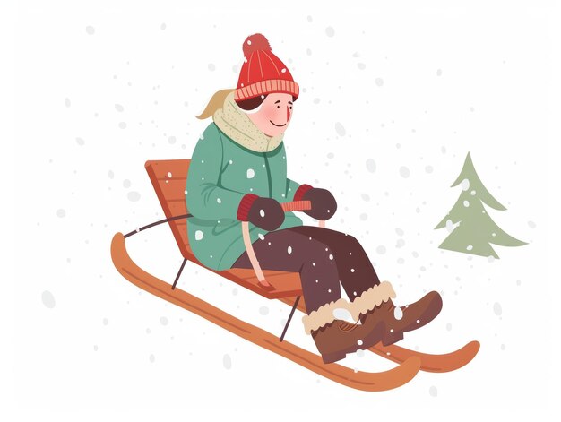 Aufregendes Winter-Sled-Abenteuer mit Pastell-Sled Generative KI