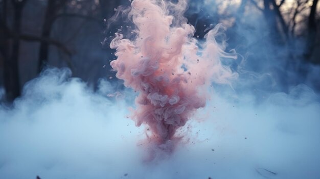 Aufregung und Erwartung erfüllten die Luft mit rosa und blauen Dekorationen.