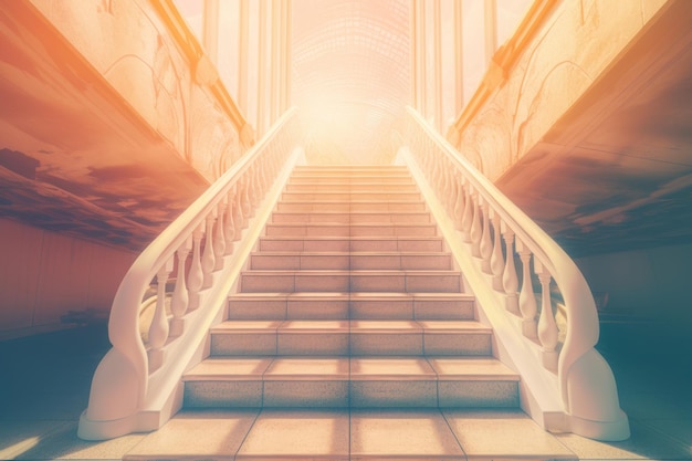 Aufsteigende Treppe zur Sonne Erzeuge Ai