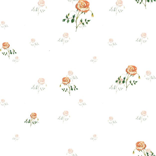 Aufwändige niedliche Blumenmuster der Rosenblume. Eine Aquarellillustration. Handgezeichnete Textur, isoliert.