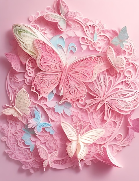 Aufwendige Quilled-Papierkunst-Schmetterlinge