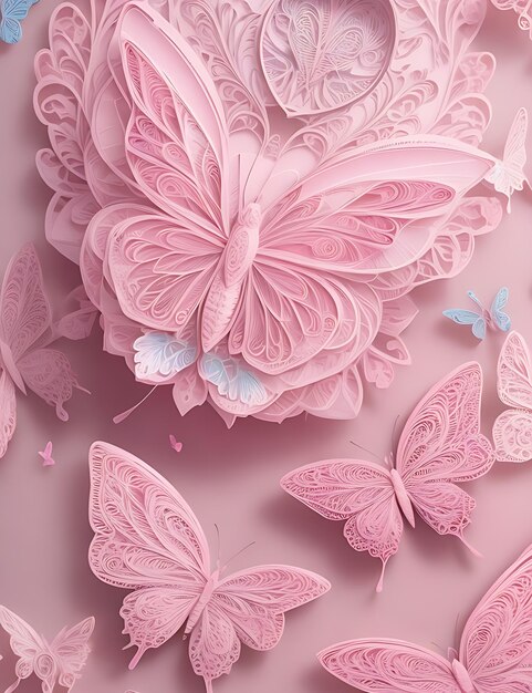 Aufwendige Quilled-Papierkunst-Schmetterlinge