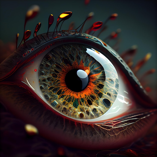 Auge im Weltraum 3D-Illustration Heilige Geometrie Geheimnisvolles psychedelisches Entspannungsmuster