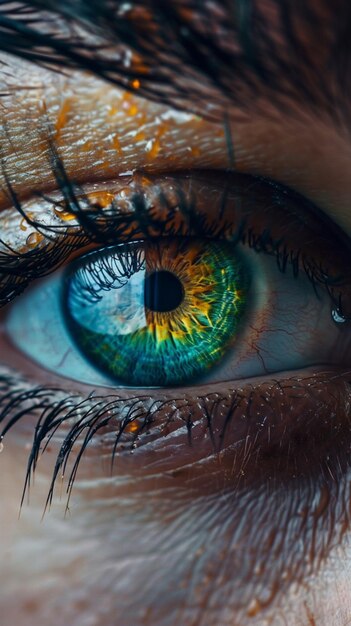 Augen aus der Nähe in hoher Qualität und ultra-realistisch generiert von KI