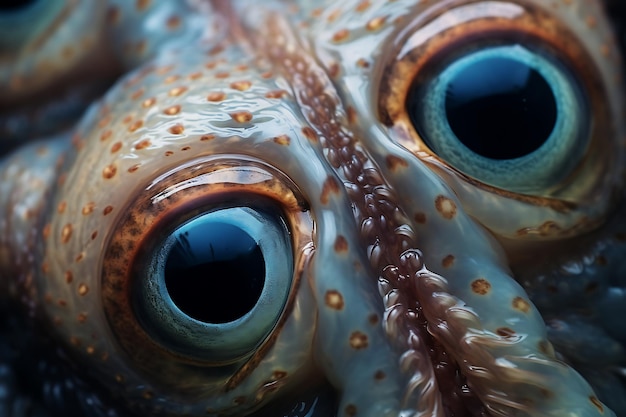 Foto augen der tintenfisch-meerestierfotografie