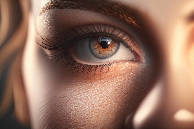 Augen und Wimpern der schönen Frau Illustration AI Generative