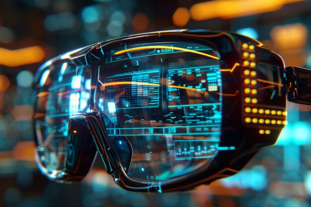 Augmented-Reality-Brille, die Informationen anzeigt