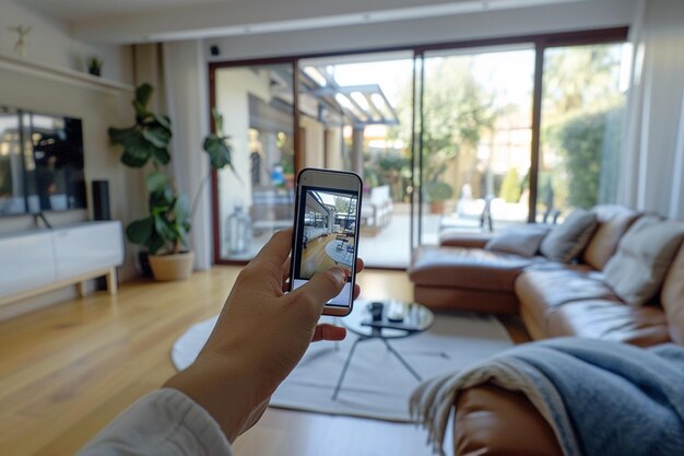 Augmented-Reality-Mockup von Innenarchitektur, erstellt mit generativer KI