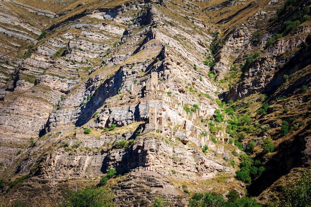 Aul fantasma Kahib Daguestão Aldeia abandonada nas montanhas do Cáucaso