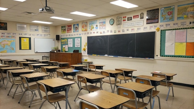 Aula de clase en línea de educación Cosas de los estudiantes