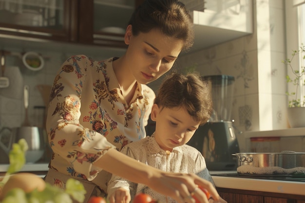 Foto aula de culinária do dia das mães juntos.