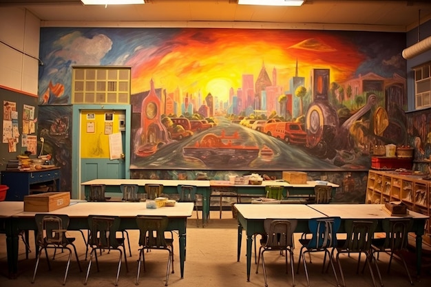 Aula de pintura de lienzo Aula de educación