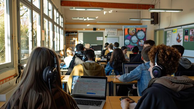 Foto aula virtual de la escuela