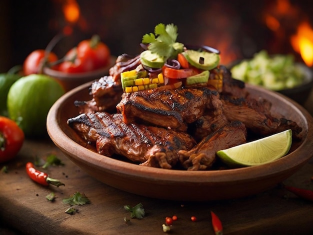 Aumentar su stock de fotos dinámicas de las delicias de la barbacoa mexicana