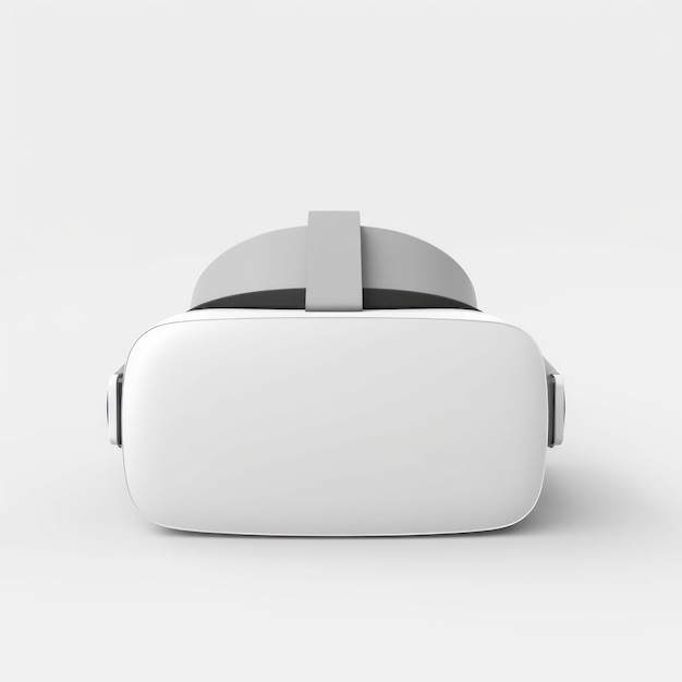 Auricular vr blanco sobre fondo blanco con espacio de copia creado con tecnología generativa ai