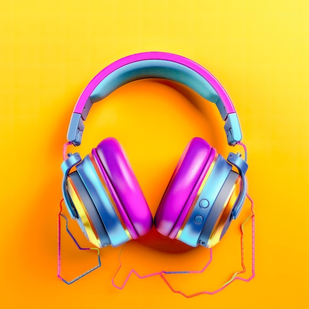 auriculares 3d de colores vibrantes