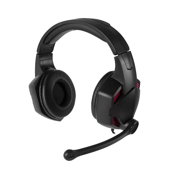 auriculares para un auricular de computadora aislados sobre un fondo blanco