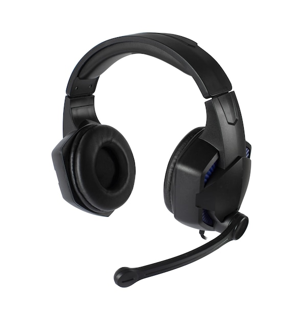 auriculares para un auricular de computadora aislados sobre un fondo blanco