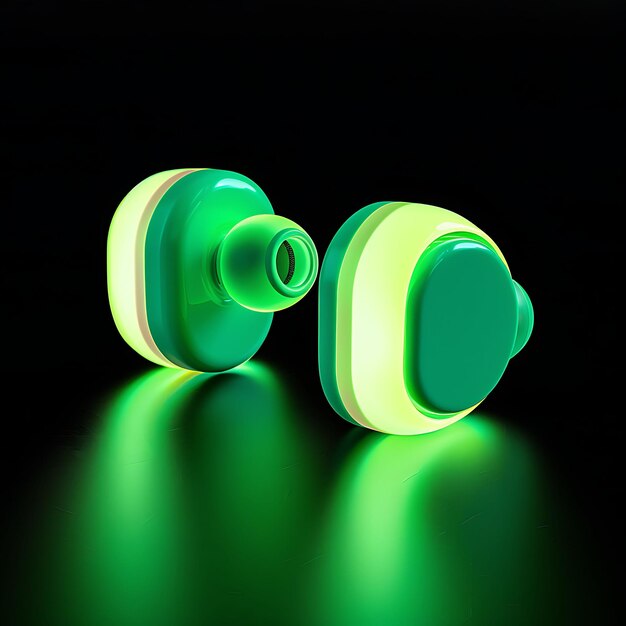 Foto auriculares con inalámbrico y cancelación de ruido hechos con objeto brillante de sílice diseño transparente y2k