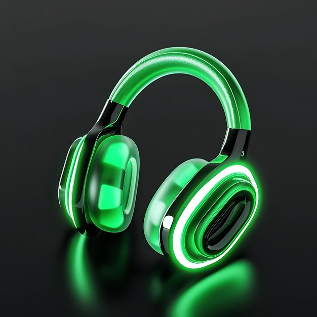 Foto auriculares con inalámbrico y cancelación de ruido hechos con objeto brillante de sílice diseño transparente y2k