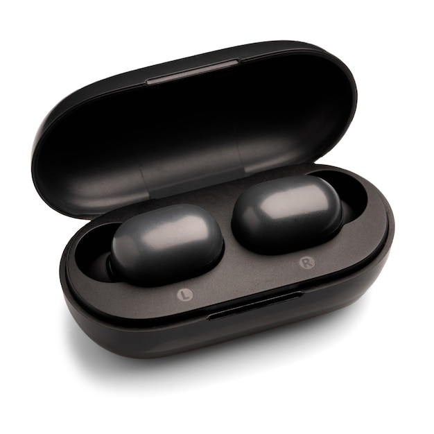auriculares inalámbricos con estuche de plástico